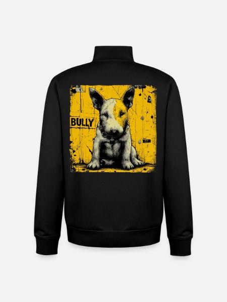 Chiot Bull Terrier - Sweat zippé unisexe en coton bio Stanley/Stella - noir