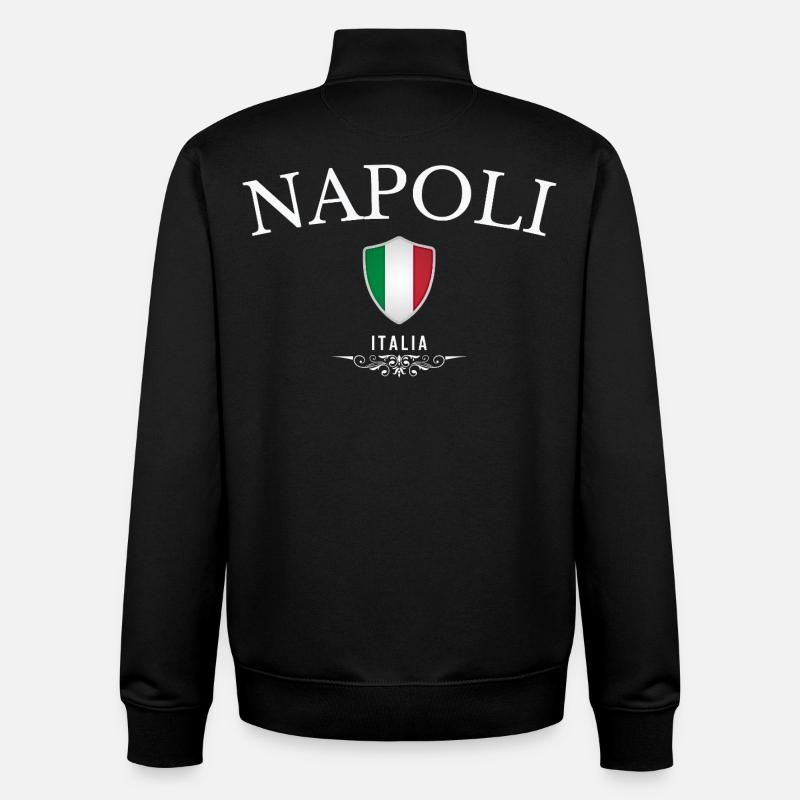 Naples, Italie, souvenir Naples - Sweat zippé unisexe en coton bio Stanley/Stella - noir