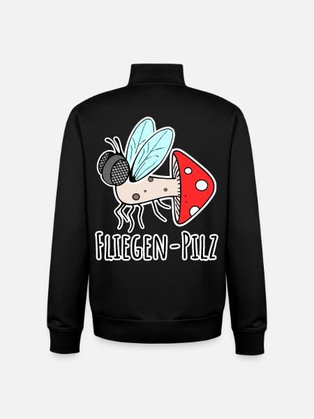 Fly agaric - half fly, half mushroom - Unisex Organic Zip Sweatshirt by Stanley/Stella - black