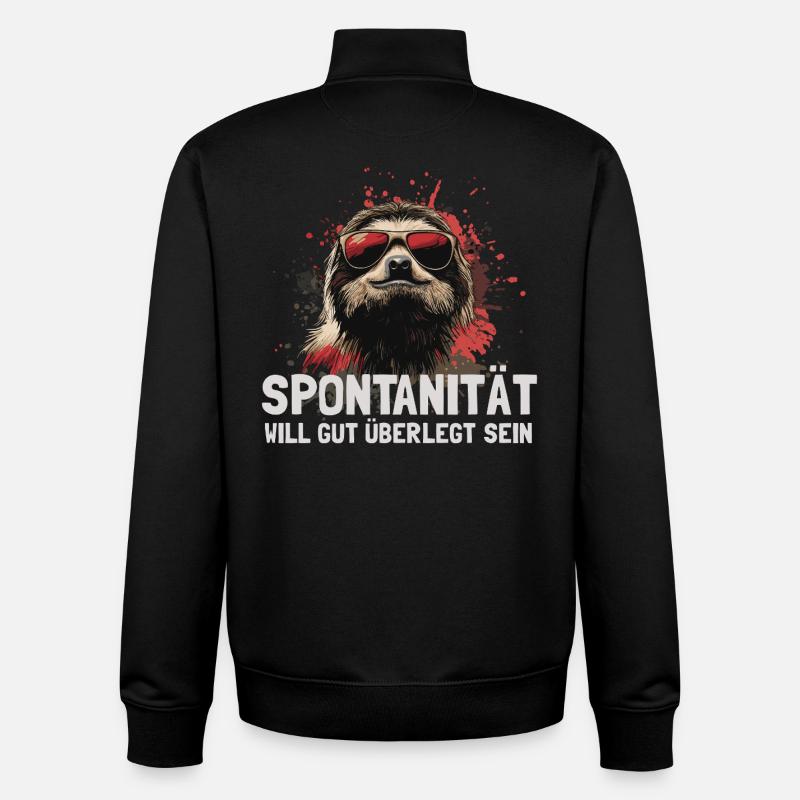 Chilled sloth with sunglasses - Unisex Organic Zip Sweatshirt by Stanley/Stella - black