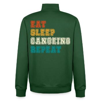 Eat Sleep Canoeing Repeat Farbblock - Unisex Organic Zip Sweatshirt von Stanley/Stella - Flaschengrün - Hinten - AI Model Male 185 dark (185cm)