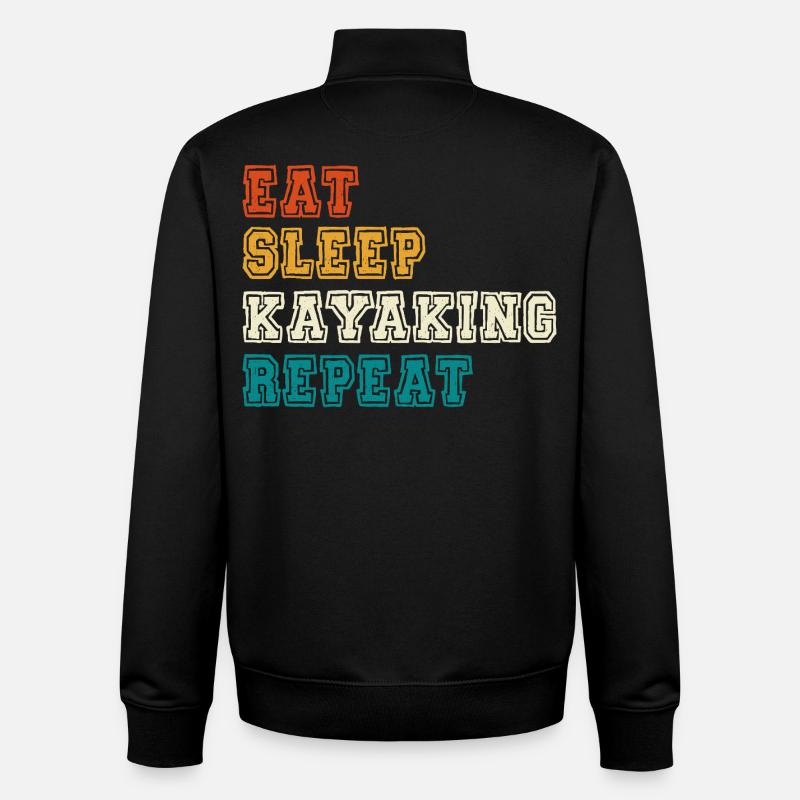 Eat Sleep Kayaking Repeat - Unisex Organic Zip Sweatshirt by Stanley/Stella - black