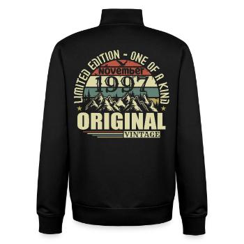 Geburtstag November 1997 - Unisex Organic Zip Sweatshirt von Stanley/Stella - Schwarz - Hinten - AI Model Male 185 light (185cm)