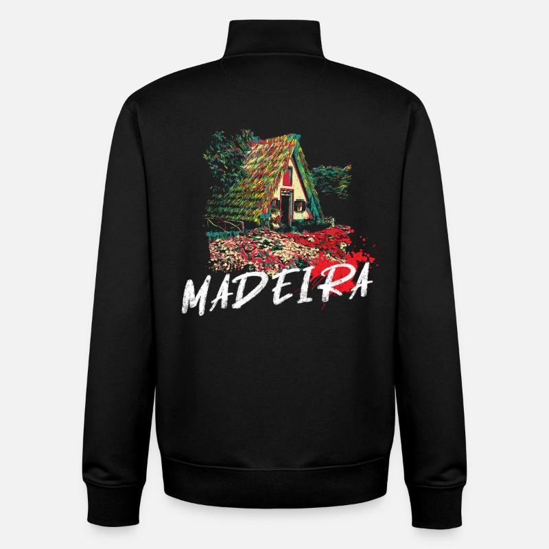 Maison traditionnelle de l'île de Madère - Sweat zippé unisexe en coton bio Stanley/Stella - noir