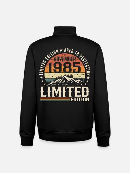 November 1985 Unique Retro Birthday - Unisex Organic Zip Sweatshirt by Stanley/Stella - black