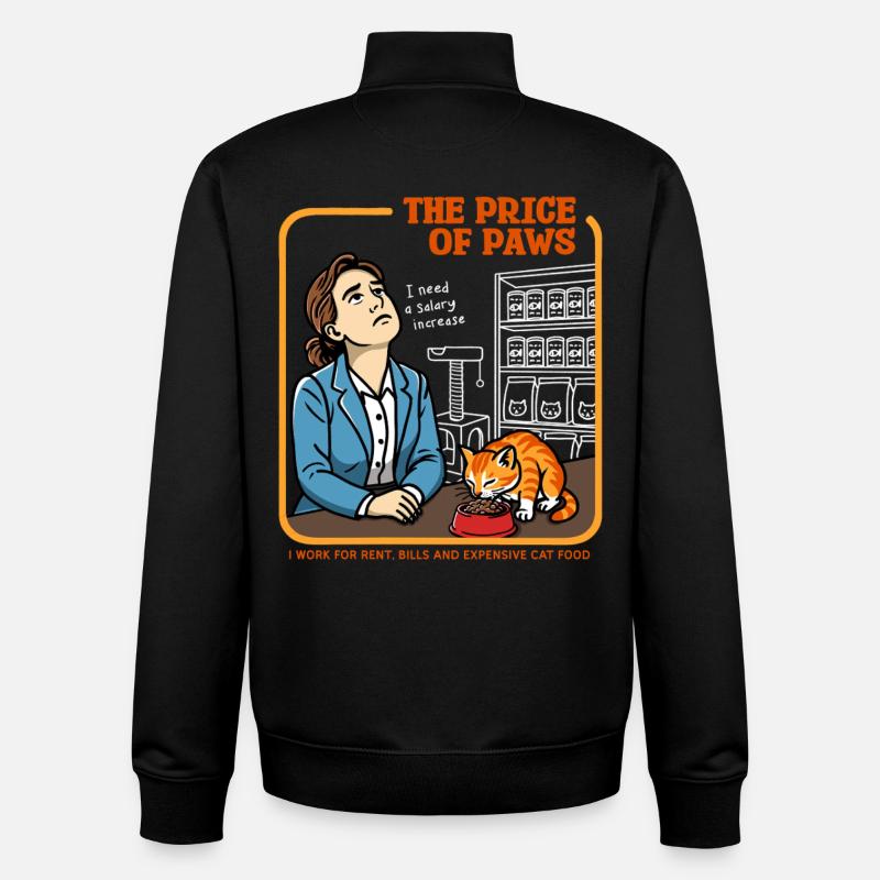 Le prix des pattes - Sweat zippé unisexe en coton bio Stanley/Stella - noir
