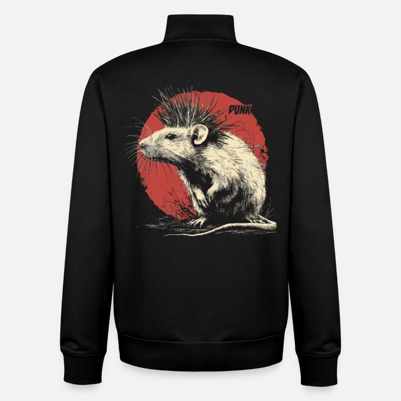 Punkrock Ratte - Unisex Organic Zip Sweatshirt von Stanley/Stella - Schwarz