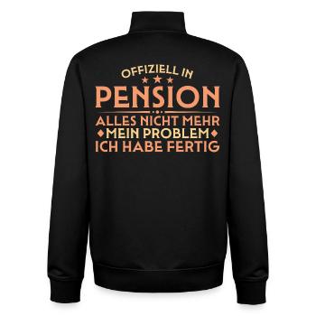 Pension Farewell work colleague in retirement - Unisex Organic Zip Sweatshirt by Stanley/Stella - black - Back - AI Model Male 185 light (185cm)