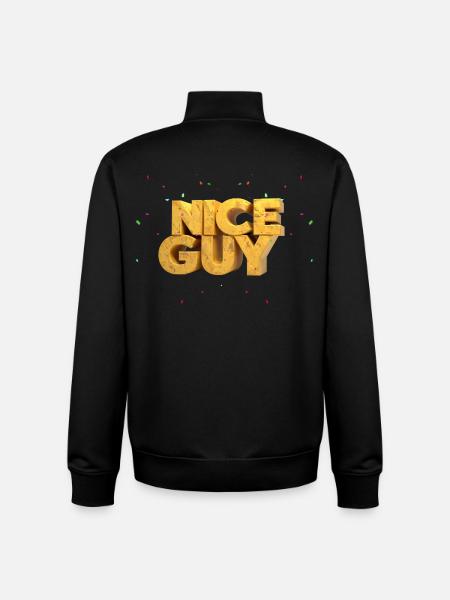 Nice Guy – Monumental Sandstone Letters & Conf - Unisex Organic Zip Sweatshirt by Stanley/Stella - black