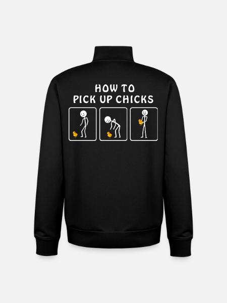 How to Pickup Chicks - Unisex Organic Zip Sweatshirt by Stanley/Stella - black