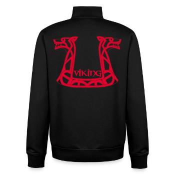 Red Viking Dragon - Unisex Organic Zip Sweatshirt by Stanley/Stella - black - Back - AI Model Male 185 light (185cm)