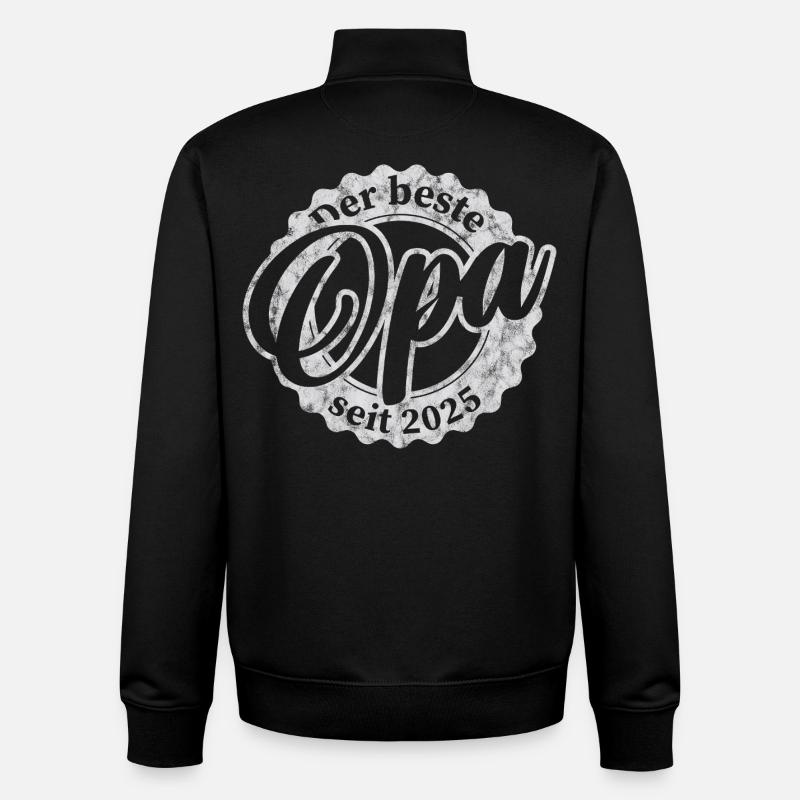 Der Beste Opa seit 2025 - Unisex Organic Zip Sweatshirt von Stanley/Stella - Schwarz