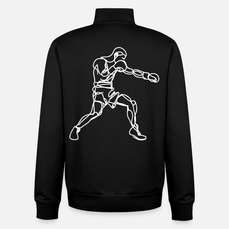 Boxer Zeichnung - Unisex Organic Zip Sweatshirt von Stanley/Stella - Schwarz