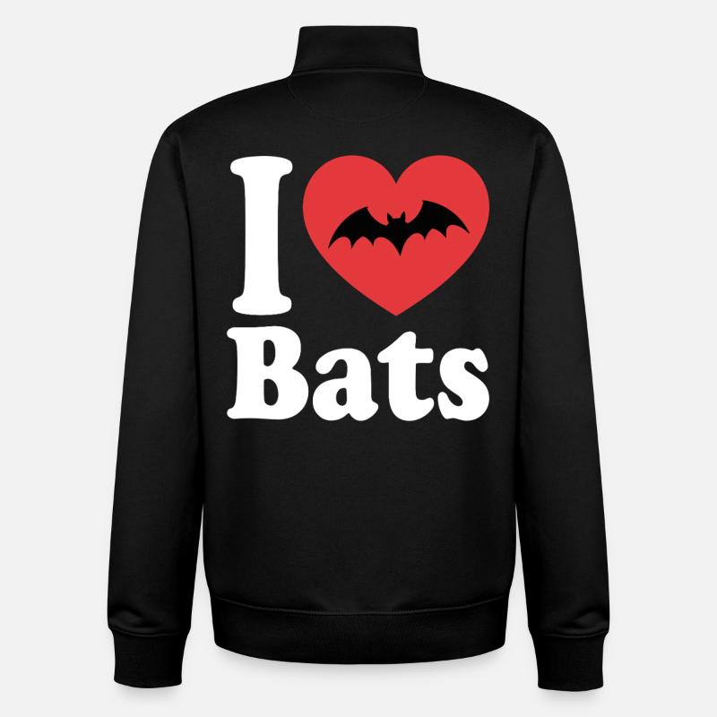I Love Bats – Bat Lover - Unisex Organic Zip Sweatshirt by Stanley/Stella - black