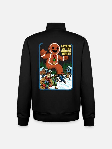 Attack of the Gingerbread  - Unisex Organic Zip Sweatshirt by Stanley/Stella - black