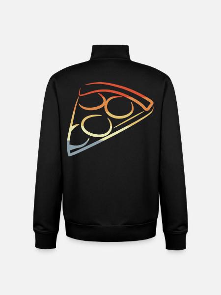 Pizza Retro Look - Unisex Organic Zip Sweatshirt by Stanley/Stella - black