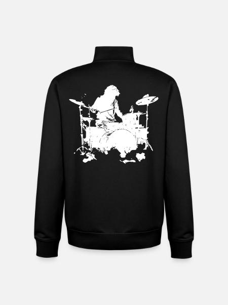 Drummer Sketch - Unisex Organic Zip Sweatshirt by Stanley/Stella - black