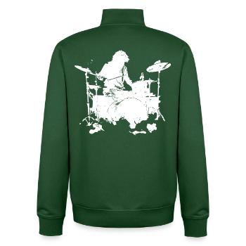Schlagzeuger Skizze - Unisex Organic Zip Sweatshirt von Stanley/Stella - Flaschengrün - Hinten - AI Model Male 185 dark (185cm)
