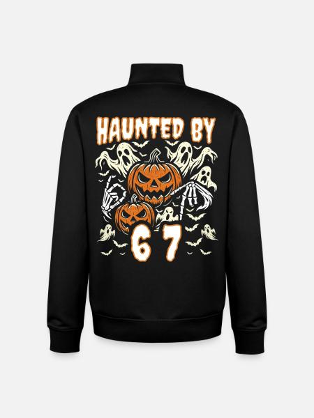 Hjemsøgt af 67 Six Seven Meme Gen Alpha Basketball - Stanley/Stella unisex sweatshirt med lynlås i økologisk - sort