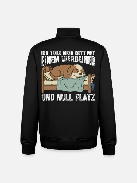 Hund als Bettmitbewohner - Unisex Organic Zip Sweatshirt von Stanley/Stella - Schwarz