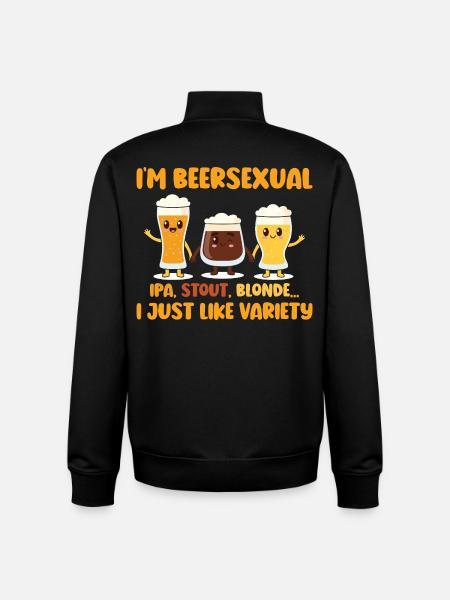 I'm Beersexual Drinking Beer Lovers - Unisex Organic Zip Sweatshirt by Stanley/Stella - black