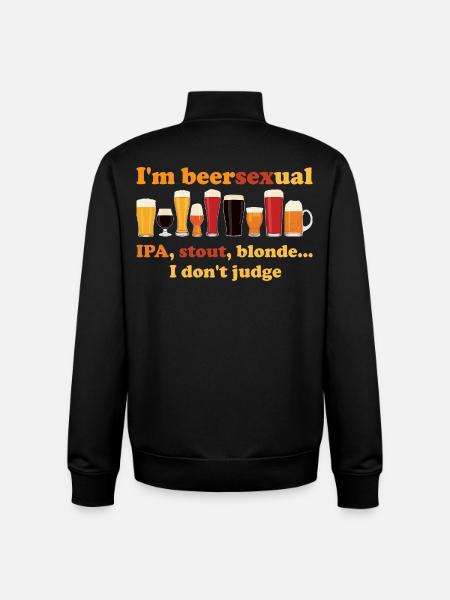 I'm a beersexual beer drinker - Unisex Organic Zip Sweatshirt by Stanley/Stella - black