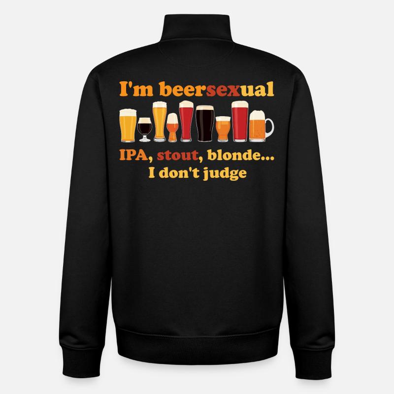 Ich bin ein biersexueller Biertrinker - Unisex Organic Zip Sweatshirt von Stanley/Stella - Schwarz