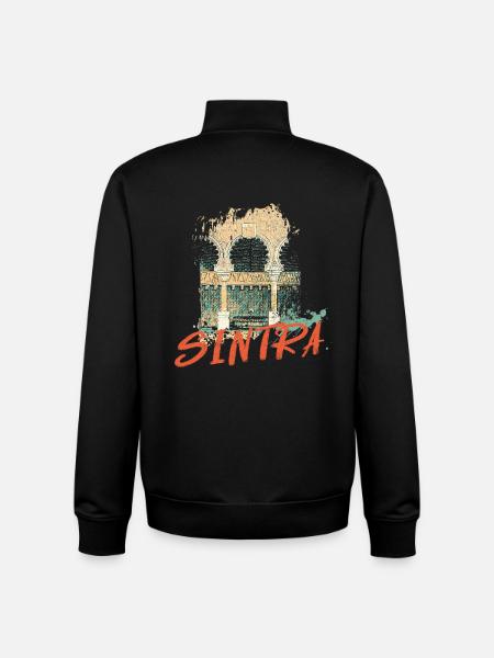 Moorish Architecture Sintra illustration - Unisex Organic Zip Sweatshirt by Stanley/Stella - black