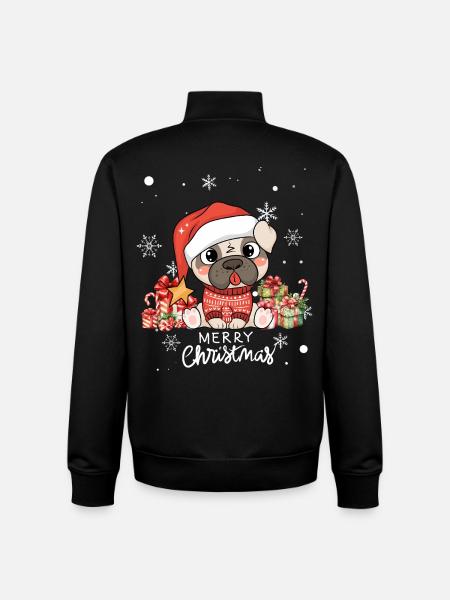 Dog Christmas - Unisex Organic Zip Sweatshirt by Stanley/Stella - black