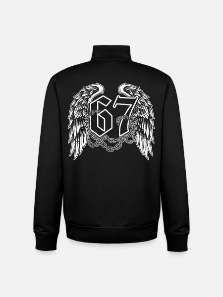 Flügelkette66 Symbolik - Unisex Organic Zip Sweatshirt by Stanley/Stella - black