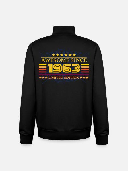 Awesome since 1963 Limited Edition - Unisex Organic Zip Sweatshirt by Stanley/Stella - black