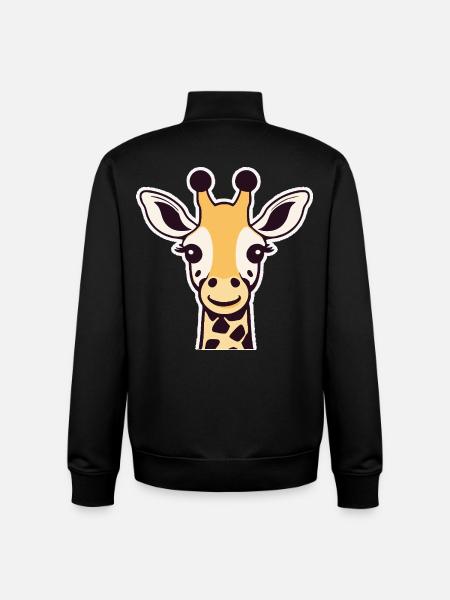 Cute Giraffe (Head) - Unisex Organic Zip Sweatshirt by Stanley/Stella - black