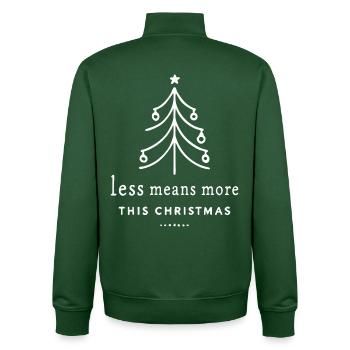 Moins, c’est plus à Noël - Sweat zippé unisexe en coton bio Stanley/Stella - vert bouteille - Dos - AI Model Male 185 dark (185cm)