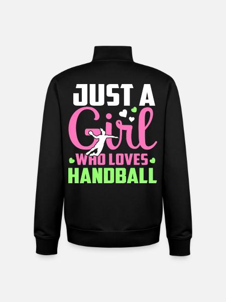 einfach ein Mädchen, das Handball liebt - Unisex Organic Zip Sweatshirt von Stanley/Stella - Schwarz