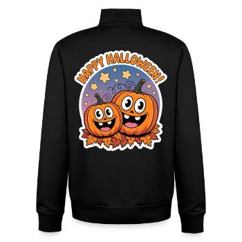Cuddly Pumpkin Heads Halloween Duet - Unisex Organic Zip Sweatshirt by Stanley/Stella - black - Back - AI Model Male 185 light (185cm)