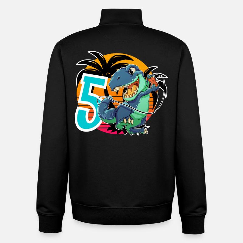 5 T Rex - Unisex Organic Zip Sweatshirt by Stanley/Stella - black