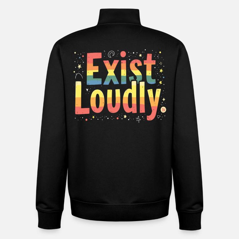 Exist Loudly – Buntes Pride Empowerment - Unisex Organic Zip Sweatshirt von Stanley/Stella - Schwarz