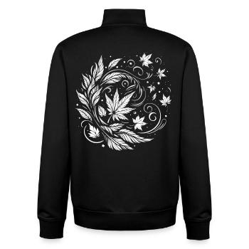 Herbstblätter im Wind Design – Fall Vibes - Unisex Organic Zip Sweatshirt von Stanley/Stella - Schwarz - Hinten - AI Model Male 185 light (185cm)