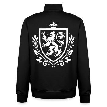 Lion Coat of Arms Design – Middle Ages & Pride - Unisex Organic Zip Sweatshirt by Stanley/Stella - black - Back - AI Model Male 185 light (185cm)