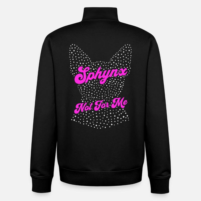 Sphynx Cat Drôle - Sweat zippé unisexe en coton bio Stanley/Stella - noir