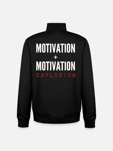 Motivation + Motivation = Explosion - Unisex Organic Zip Sweatshirt von Stanley/Stella - Schwarz