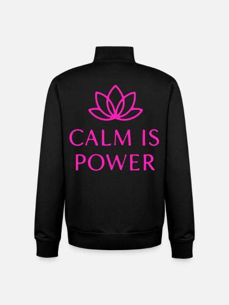 Calm Is Power Mindfulness T-Shirt - Unisex Organic Zip Sweatshirt by Stanley/Stella - black