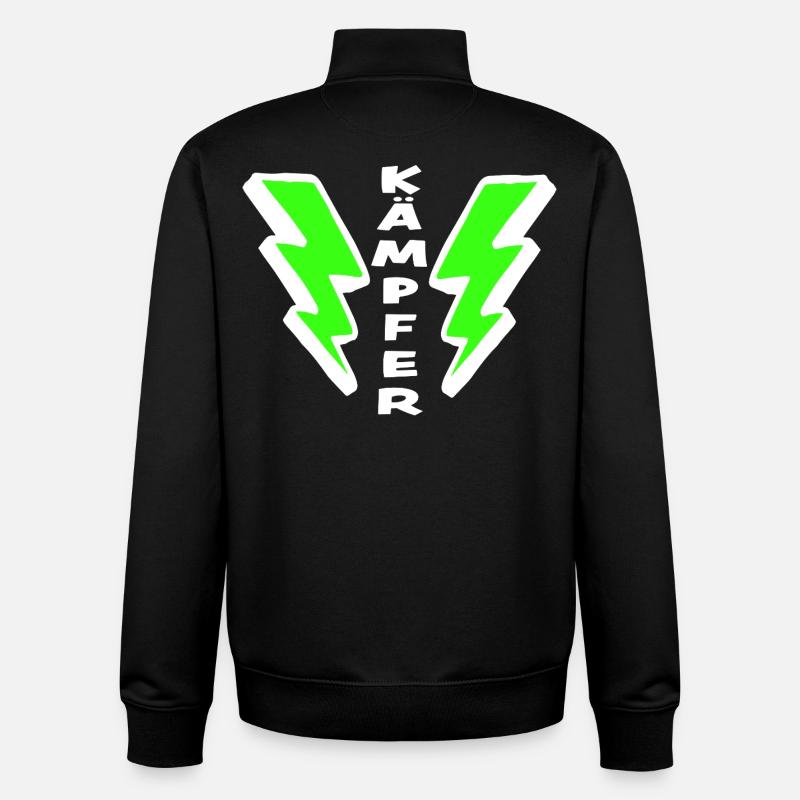 Combattant - Sweat zippé unisexe en coton bio Stanley/Stella - noir