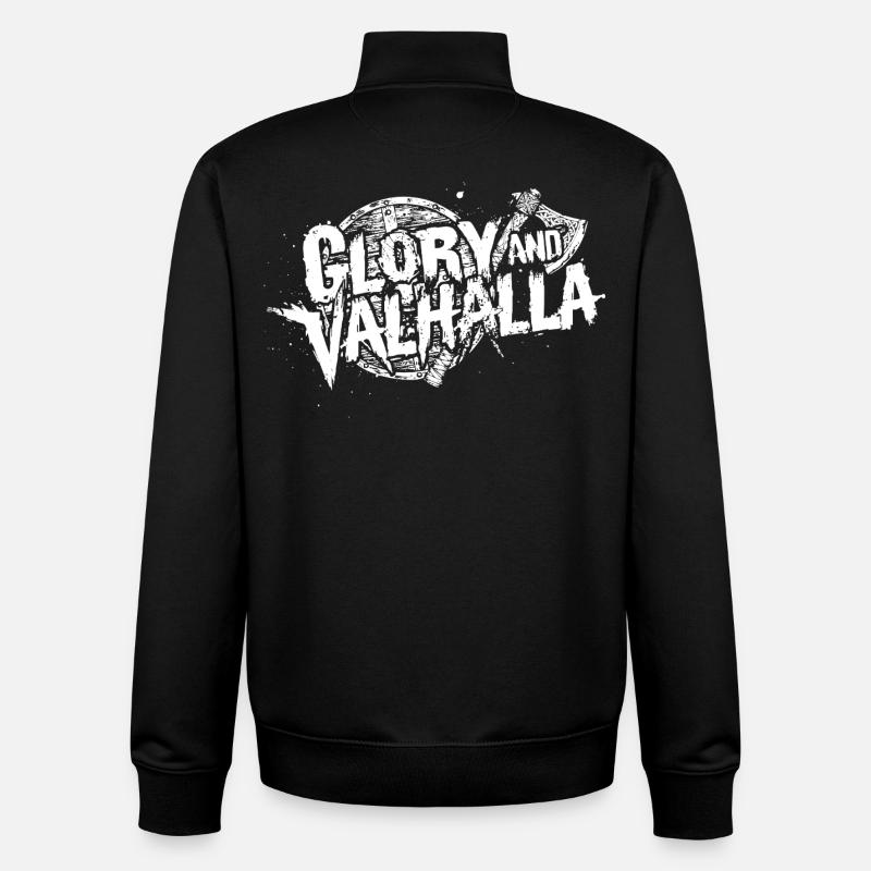 Glory and Valhalla - Unisex Organic Zip Sweatshirt by Stanley/Stella - black