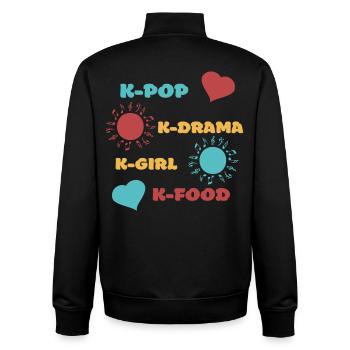 K-Pop K-Drama 3 benutzerdefinierte Farben - Unisex Organic Zip Sweatshirt von Stanley/Stella - Schwarz - Hinten - AI Model Male 185 light (185cm)