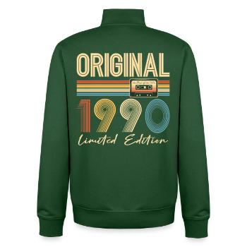 35th Birthday 35 Years Original 1990 - Unisex Organic Zip Sweatshirt by Stanley/Stella - bottle green - Back - AI Model Male 185 dark (185cm)