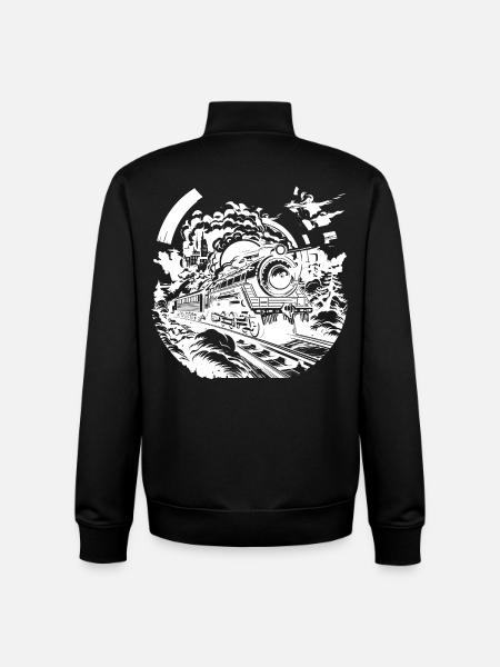 Railway Sketch - Unisex Organic Zip Sweatshirt by Stanley/Stella - black
