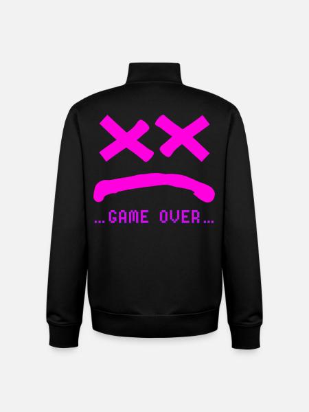 Game Over no Smile Pink - Unisex Organic Zip Sweatshirt by Stanley/Stella - black