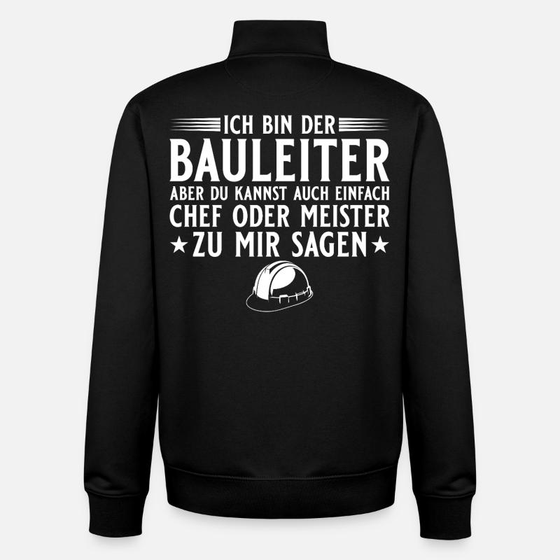Bauleiter Hausbau Baustelle Chef oder Meister - Unisex Organic Zip Sweatshirt by Stanley/Stella - black