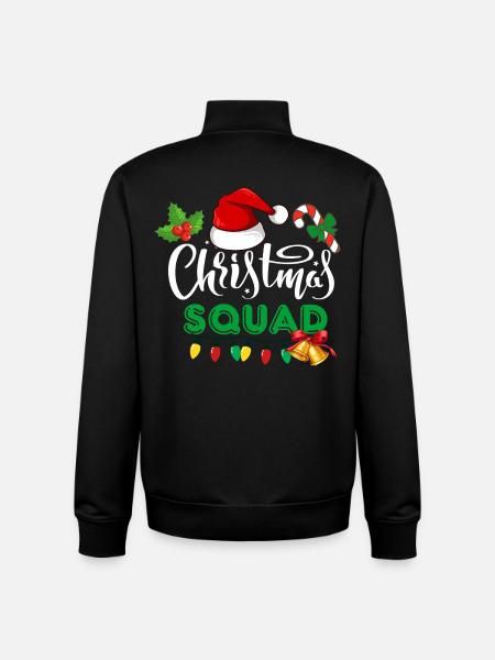 christmas squad, marry christmas - Unisex Organic Zip Sweatshirt by Stanley/Stella - black